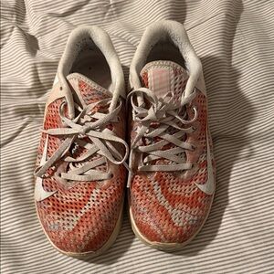 Red and White Athletic Sneakers